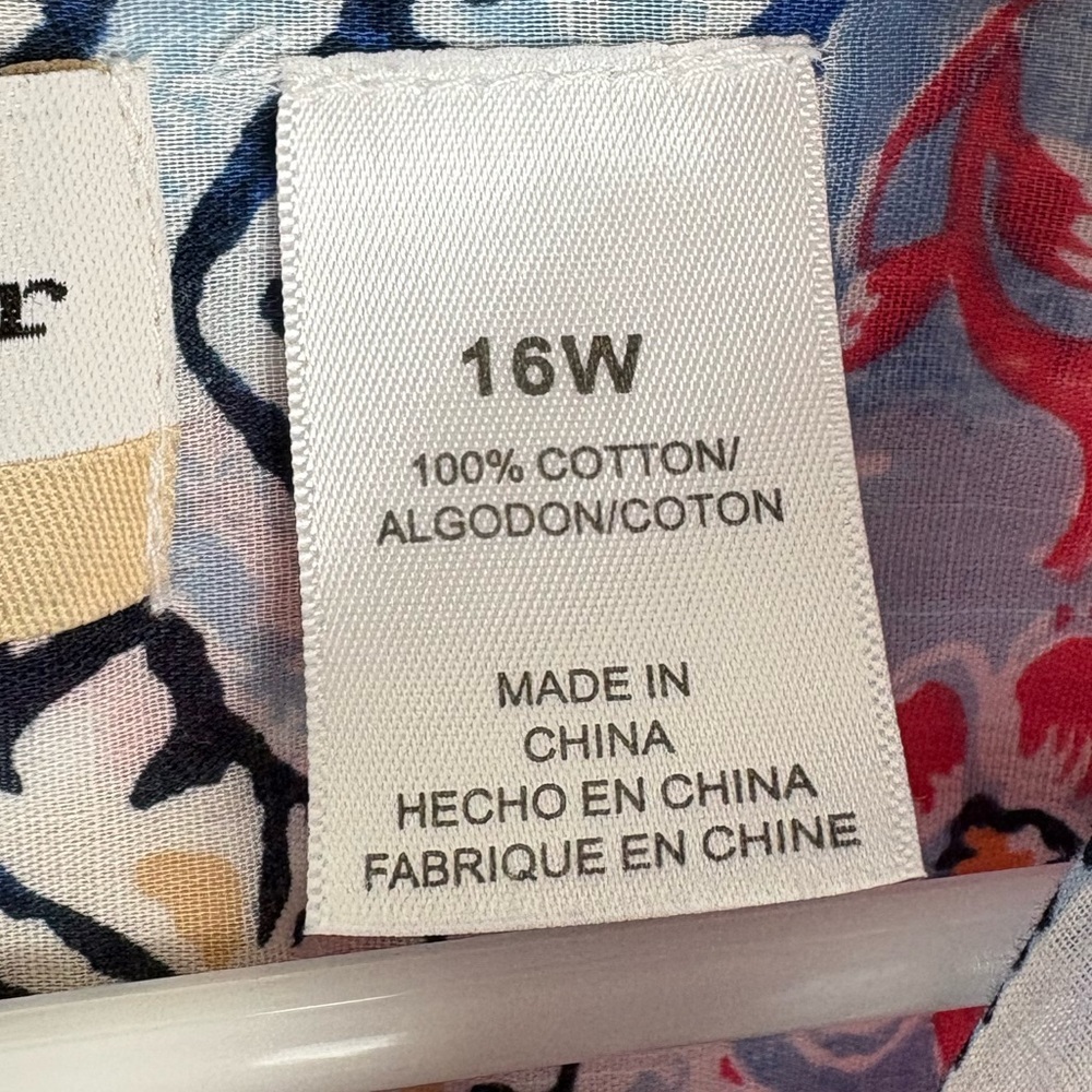 Alfred Dunner Patchwork-Print Button Front Shirt 100% Cotton size 16 boho - Picture 3 of 9